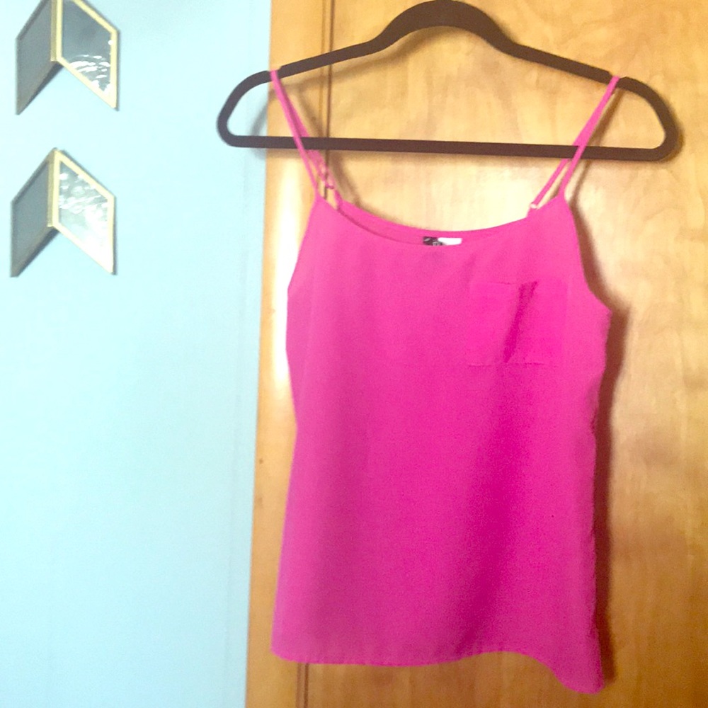 Hot pink polyester tank top